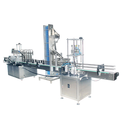 YK Automatic Liquid Linear Food Filling Machine Screw Lid Closing Machine And Capping Machine With Lid Feeder For Jars And Bottles